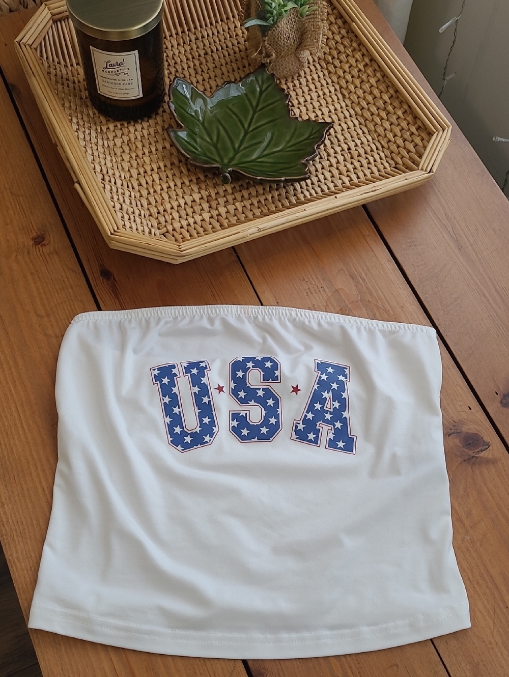 Strapless USA Crop Top
